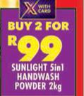 Sunlight 5 In 1 Handwash Powder-For 2 x 2Kg