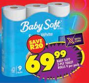 Baby Soft 2 Ply Toilet Rolls-9 Per Pack