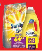 Sunlight Auto Washing Powder 2Kg/Liquid Detergent 1.5L-Each