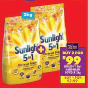 Sunlight 5 In 1 Handwash Powder-For 2 x 2Kg