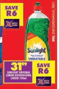 Sunlight Original Lemon Dishwashing Liquid-750ml