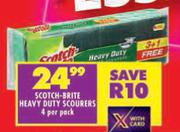 Scotch Brite Heavy Duty Scourers-4 Per Pack
