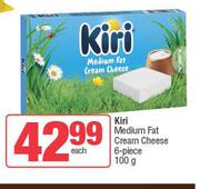 Kiri Medium Fat Cream Cheese 6 Piece-100g Each