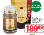 Douwe Egberts Coffee Jar 200g Or Refill Pouch 230g (Excl. Decaf)-Each