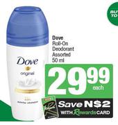 Dove Roll On Deodorant Assorted-50ml Each