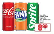 Coca Cola, Fanta Or Sprite Regular Can-300ml Each
