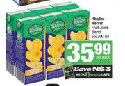 Rhodes Nectar Fruit Juice Blend-6 x 200ml Per Pack
