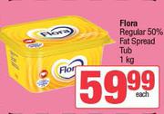 Flora Regular 50% Fat Spread Tub-1Kg