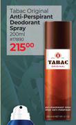 Tabac Original Anti Perspirant Deodorant Spray-200ml