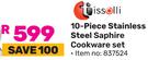 Tissolli 10 Piece Stainless Steel Saphire Cookware Set