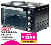 Defy 30L 2 Hotplate Mini Oven MOH 2330 BL