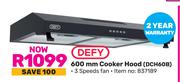 Defy 600mm Cooker Hood DCH60B