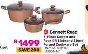 Bennett Read 6 Piece Copper & Rock Or Slate & Stone Forged Cookware Set