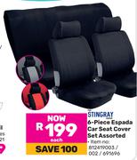 Stingray 6 Piece Espada Car Seat Cover Set Assorted-Each