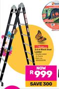Tradequip 3.6m Black Dual Ladder