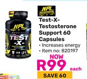 NPL Test-X-Testosterone Support 60 Capsules-Each