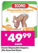 Econo Disposable Diapers (Assorted Sizes)-20's Pack Each