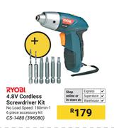 Ryobi 4.8V Cordless Screwdriver Kit CS-1480 (396080)