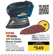 Ryobi 18V Cordless Mouse Sander XMS-2400 (640908)