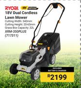 Ryobi 18V Dual Cordless Lawnmower XRM-350PLUS (717311)