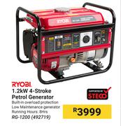 Ryobi 1.2Kw 4 Stroke Petrol Generator RG-1200 (492719)