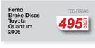 Femo Brake Discs For Toyota Quantum 2005 FED.FD546-Each
