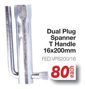 Tomi Hawk Dual Plug Spanner T-Handle 16 x 200mm FED.VPS200/16-Each