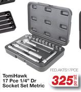 Tomi Hawk 17 Pce 1/4" Dr Socket Set Metric FED.AKTS17PCE-Per Set