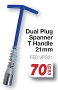 Tomi Hawk Dual Plug Spanner T-Handle 21mm FED.VPS21-Each