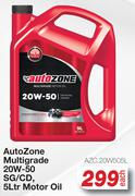Auto Zone Multigrade 20W-50 SG/CD Motor Oil AZC.20W505L-5L Each