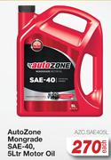 Auto Zone Monograde SAE-40, Motor Oil AZC.SAE405L-5L Each