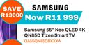 Samsung 55" Neo QLED 4K QN85D Tizen Smart TV QA55QN85DBKXXA