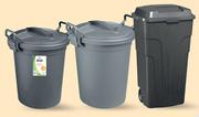 Big Jim 70L Garbage Bin With Lid Black