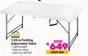 Campmaster 1.22m Folding Adjustable Table