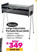Metalix Large Adjustable Portable Braai 452