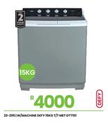Defy 15Kg T/T Met Washing Machine DTT151 22-295