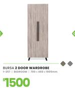 Bursa 2 Door Bedroom Wardrobe 700 x 460 x 1905mm 1-257