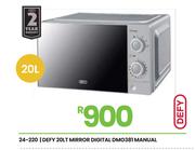 Defy 20L Mirror Digital Manual Microwave DMO381 24-220