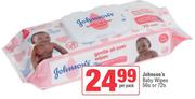 Johnson's Baby Wipes 56s Or 72s-Per Pack