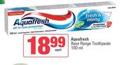Aquafresh Base Range Toothpaste-100ml Each