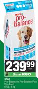 Spar Pro-Balance Or Pro-Balance Plus Dog Food-6kg/8kg Each
