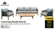 Design House 4 Piece Papua Wooden Patio Set
