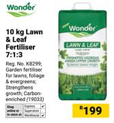Wonder Lawn & Leaf Fertiliser 7:1:3-10Kg