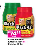 Black Cat Peanut Butter Smooth Or Crunchie-800g Each