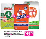 Super Sun Super Maize Meal 5Kg+Iwisa Super Maize Meal 5Kg+Nyala Super Maize Meal 5Kg-Each