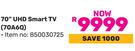 Hisense 70" UHD Smart TV 70A6Q