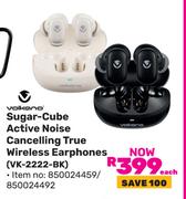 Volkano Sugar Cube Active Noise Cancelling True Wireless Earphones VK-2222-BK-Each