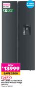 Defy 496L Side By Side Black Glass Door Freezer Fridge DFF456