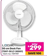 Logik 30cm Desk Fan TS07-30 LT-30D01