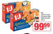 I&J Light & Crispy Crumbed Hake Fillet Assorted-500g Each